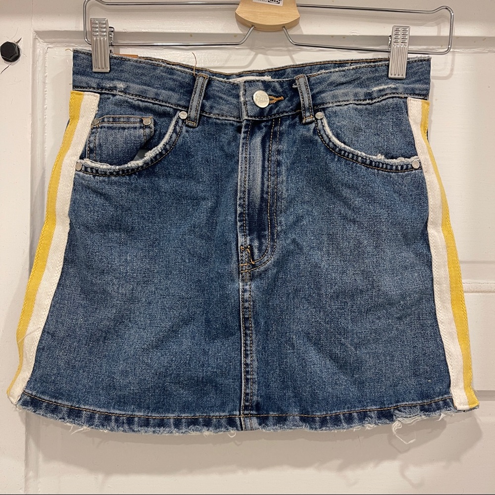 Zara Denim Stripe Mini Skirt